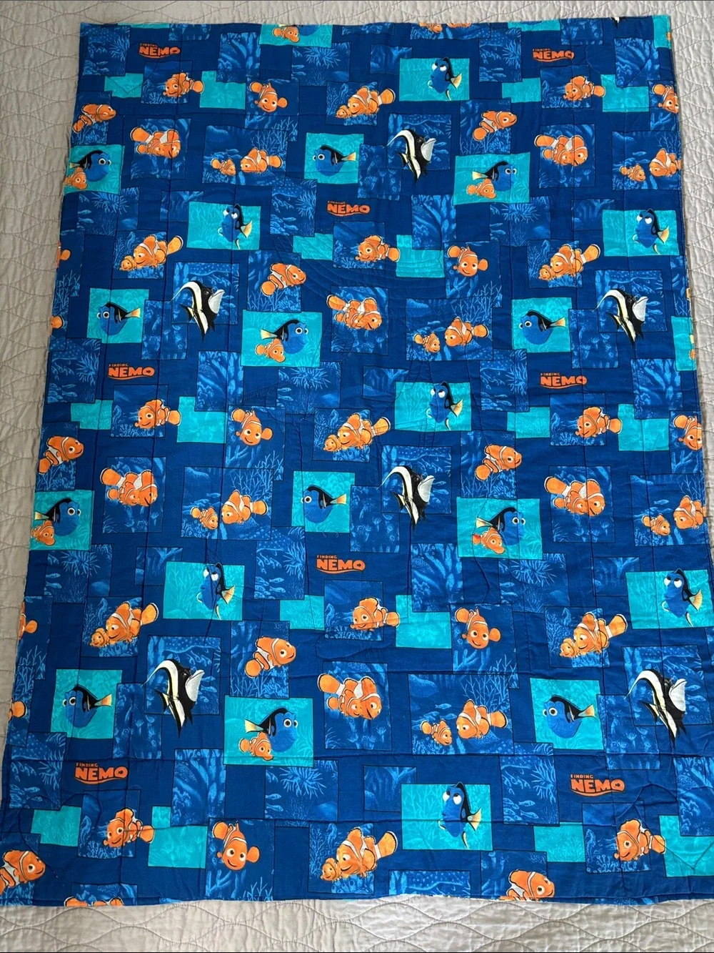 Handmade Baby Quilt with Fishing Design